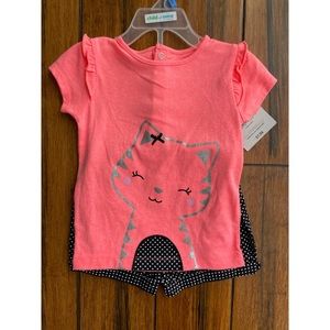 ❗️SOLD Kitten top and polka dot shorts